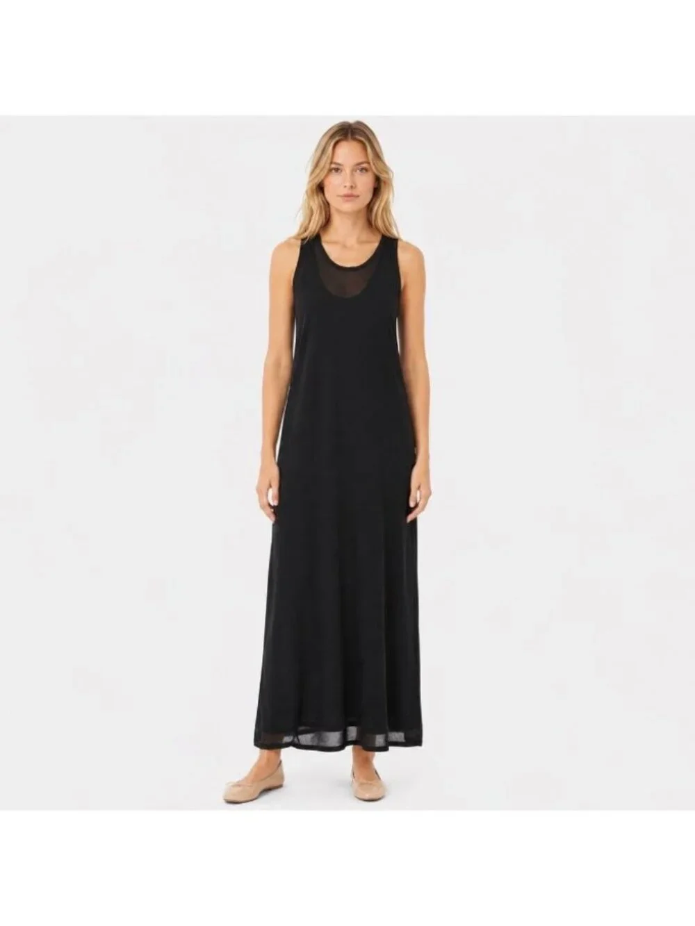 toteme layered knit tank dress Layered knit tank dress in lyocell and cashmere